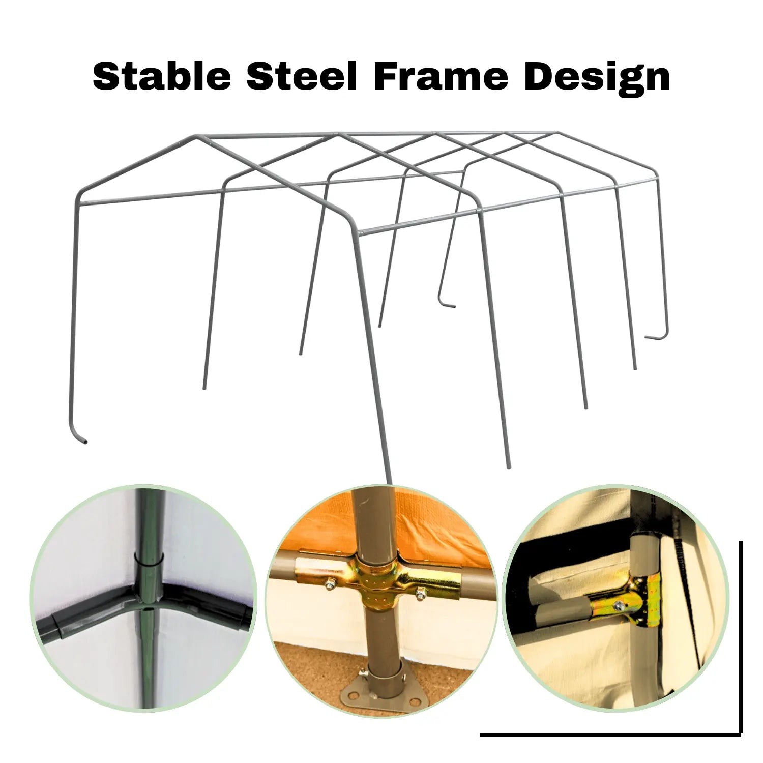 HomeDude 10 x 20 ft Carport Shelter – 195 g/m² waterproof cover & steel frame