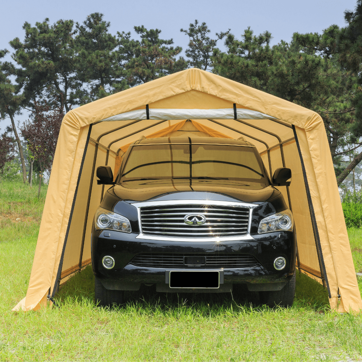 10 ft. x 20 ft x 8 ft. Heavy - Duty All - Weather Carport Shelter - HomeDude10 ft. x 20 ft x 8 ft. Heavy - Duty All - Weather Carport ShelterStorage ShedHomeDude