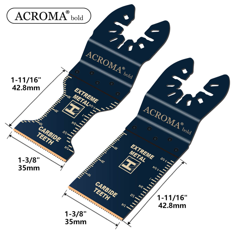 2 - Piece Carbide Oscillating Tool Blades | 1.0mm Thick for Precision Cuts in Metal & Steel | Acroma - HomeDude2 - Piece Carbide Oscillating Tool Blades | 1.0mm Thick for Precision Cuts in Metal & Steel | AcromaOscillating Saw BladesHomeDude