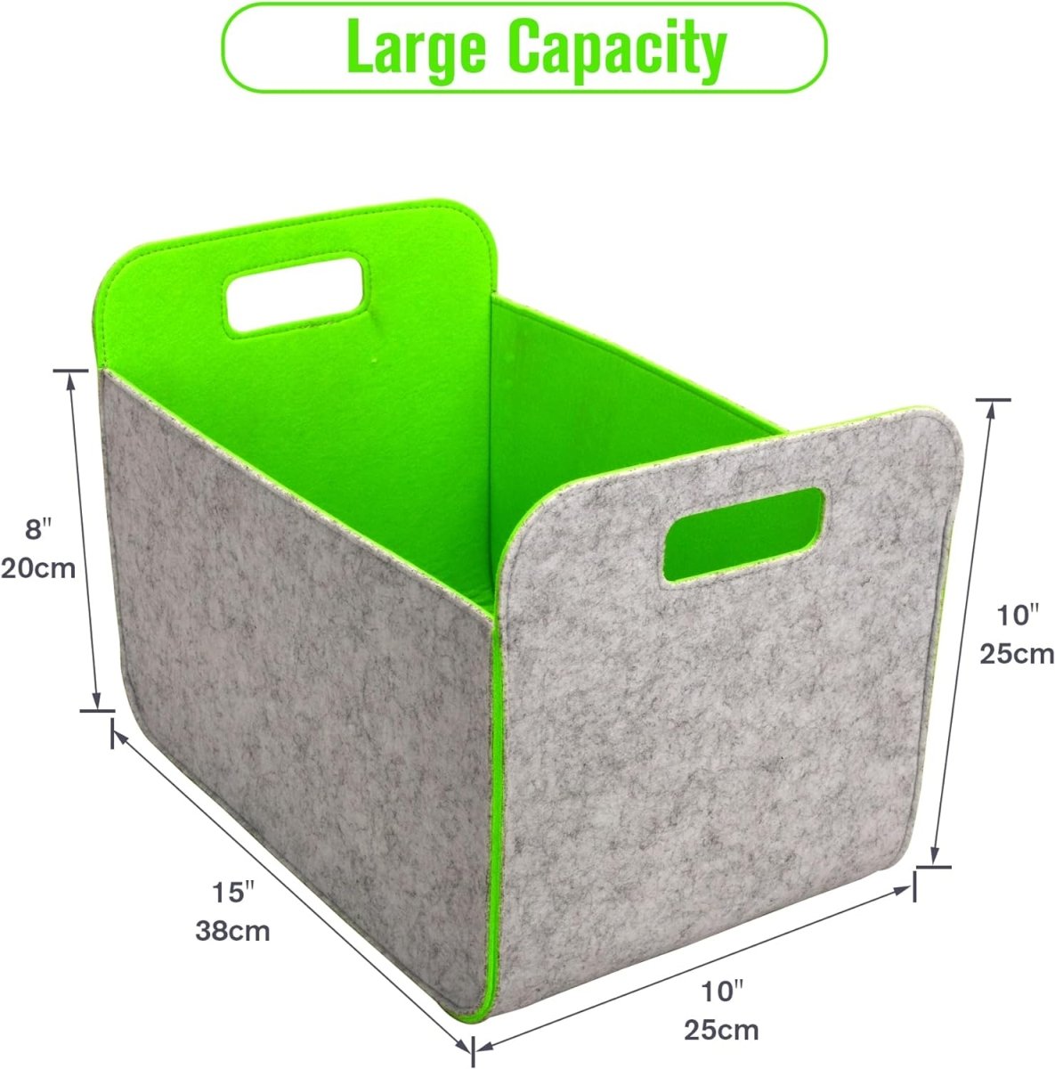 3 - Pack Felt Storage Bins – 38x25x25cm - Light Green - HomeDude Oak3 - Pack Felt Storage Bins – 38x25x25cm - Light GreenFelt BasketsHomeDude Oak