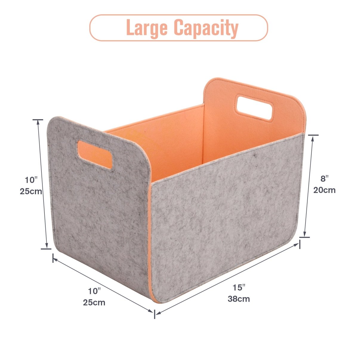 3 - Pack Felt Storage Bins – 38x25x25cm - Light Pink - HomeDude Oak3 - Pack Felt Storage Bins – 38x25x25cm - Light PinkFelt BasketsHomeDude Oak