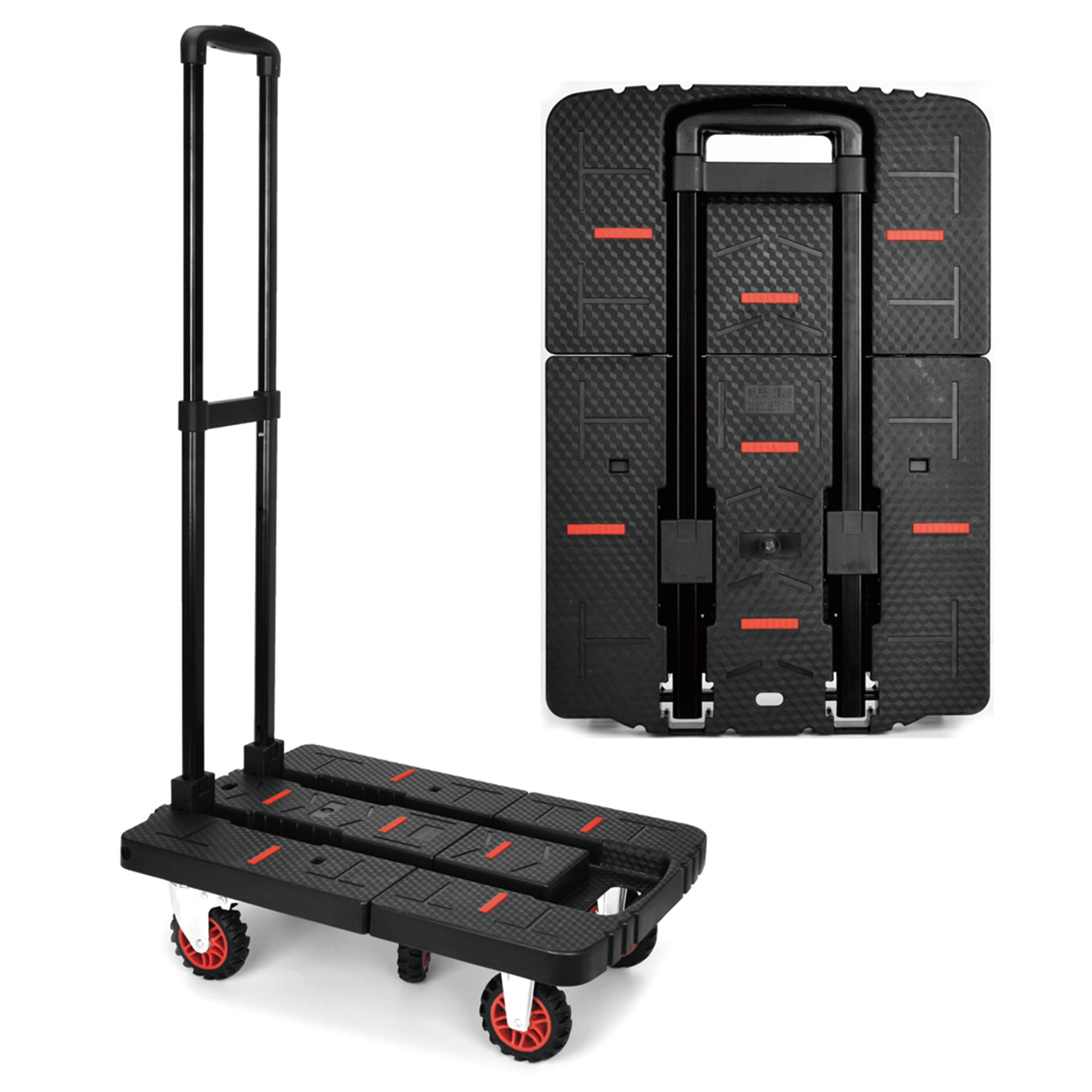 Folding Luggage Cart, 227 kgs Heavy-Duty, 5 Tank Wheels