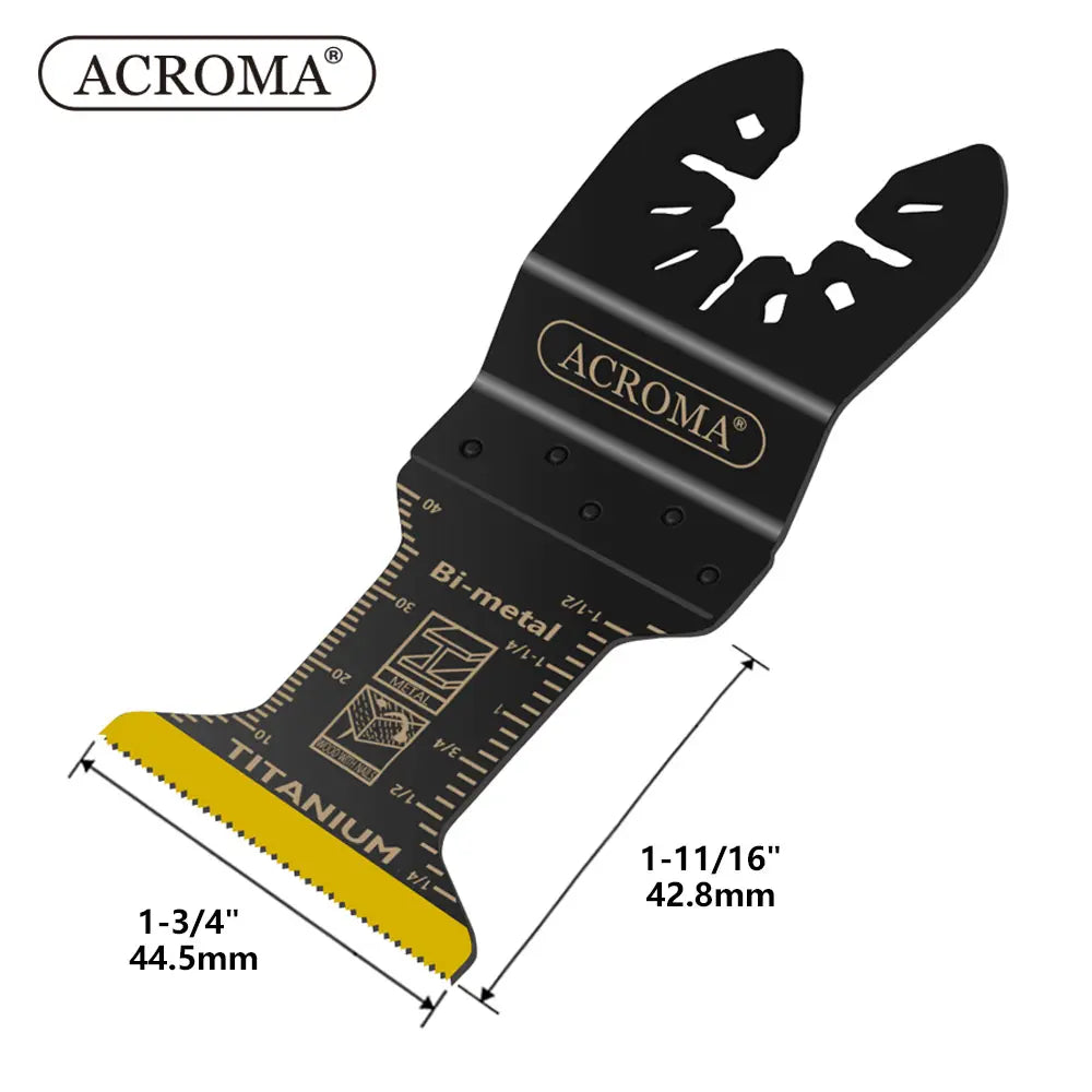 ACROMA oscillating tool blade with dimensions on a white background
