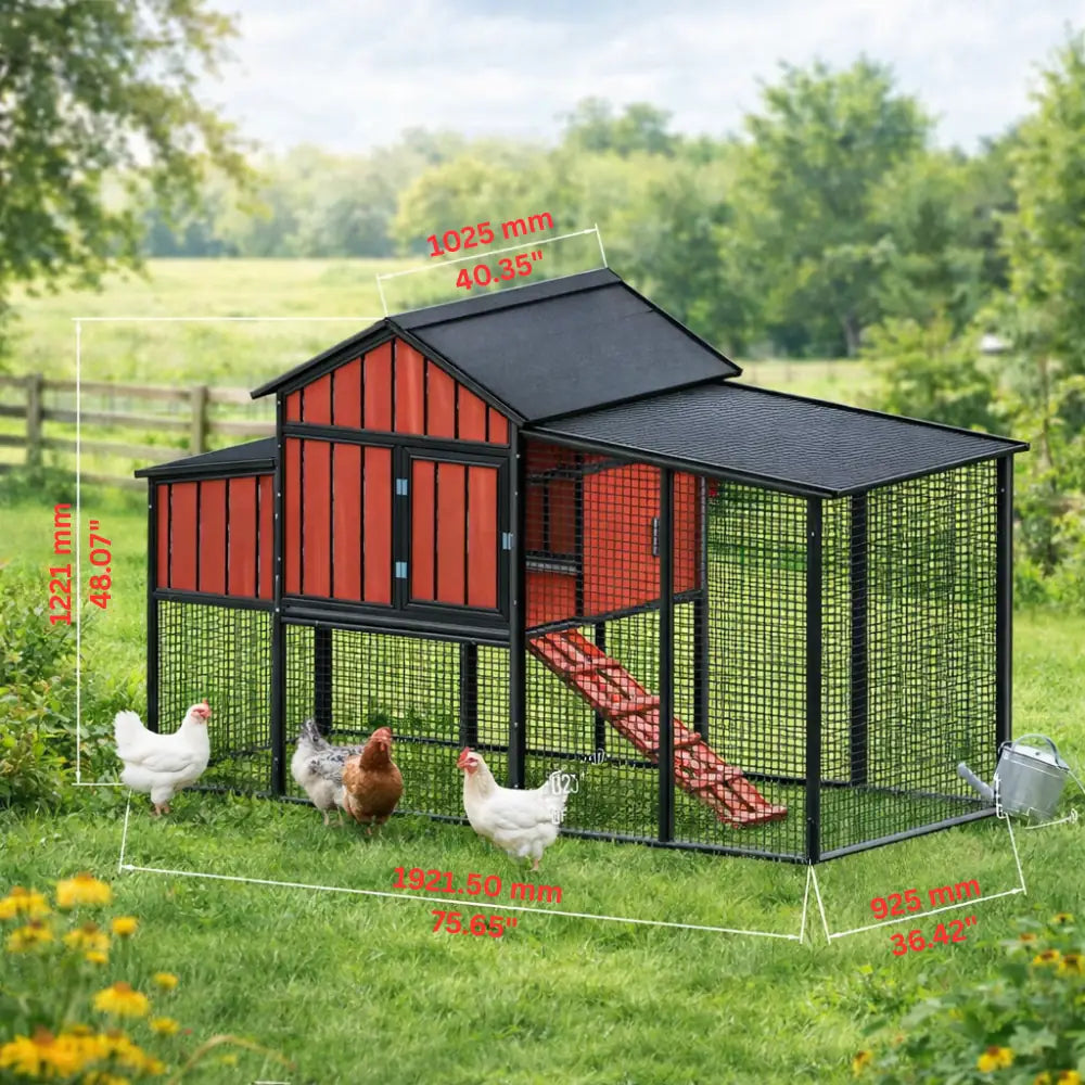 HomeDude Sentinel Metal Chicken Coop for 6 Hens