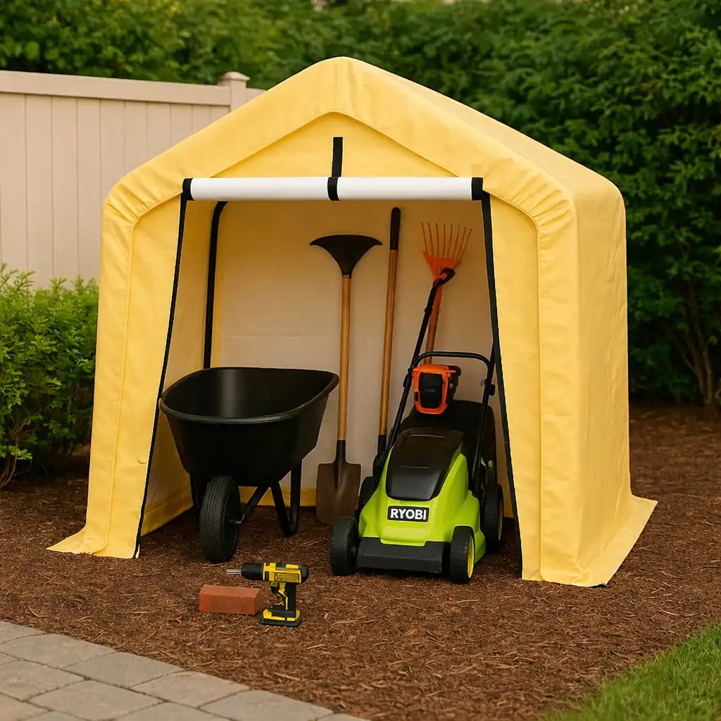 6×6 ft Outdoor Storage Shelter with Roll-Up Door – Compact Heavy-Duty Frame | HomeDude