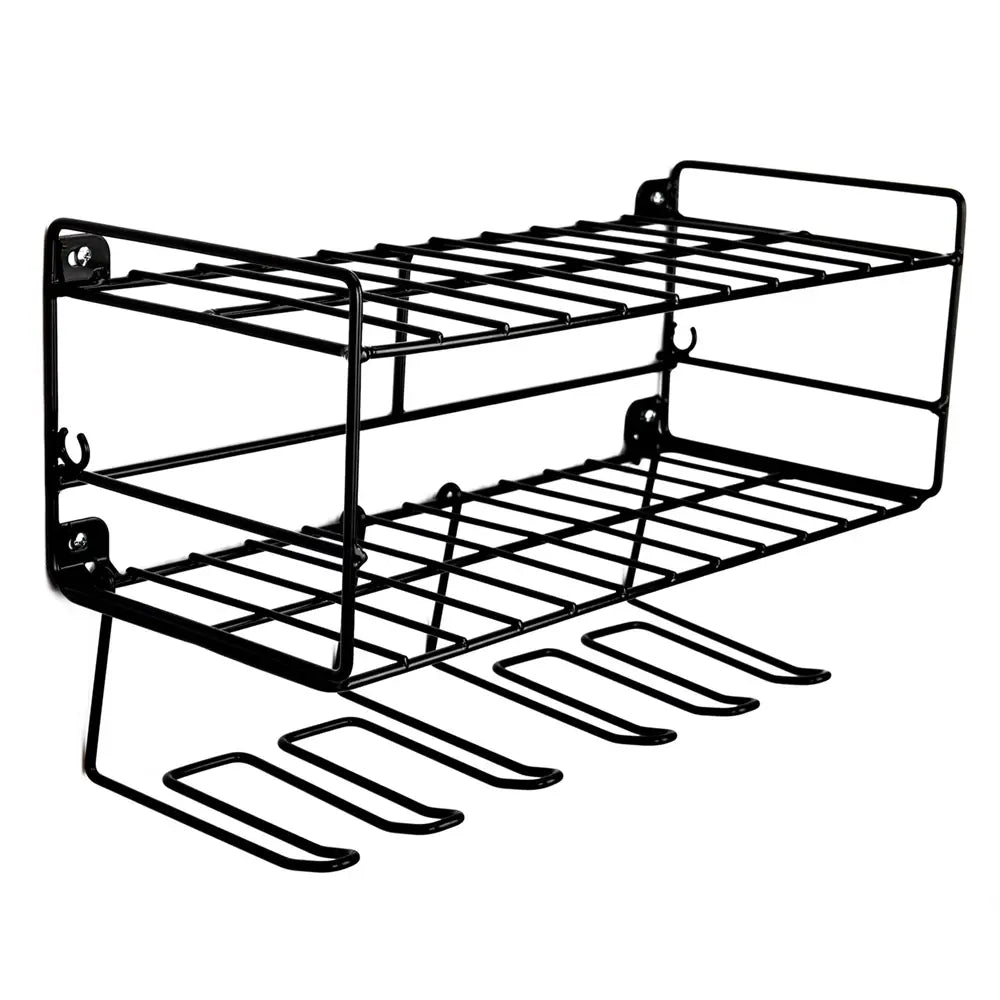 Power Tool Organizer – 3-Tier Wall Mount Drill & Battery Storage Rack with Adjustable Holders (Black / Yellow / Orange / Green / Red)