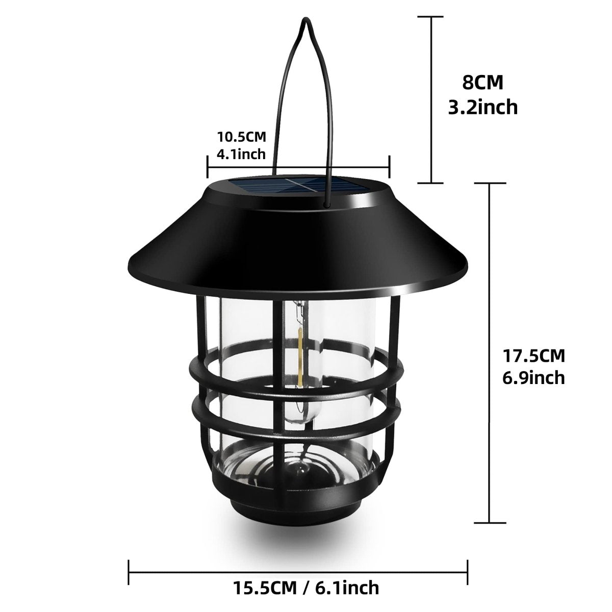 HomeDude 2 - Pack Solar Lanterns Outdoor Waterproof – Retro Hanging Solar Wall Lights with Clear Glass & Metal Frame, Warm White LED for Fence, Porch, Deck, Patio & Garden Décor - HomeDude OakHomeDude 2 - Pack Solar Lanterns Outdoor Waterproof – Retro Hanging Solar Wall Lights with Clear Glass & Metal Frame, Warm White LED for Fence, Porch, Deck, Patio & Garden DécorGarden LampHomeDude Oak