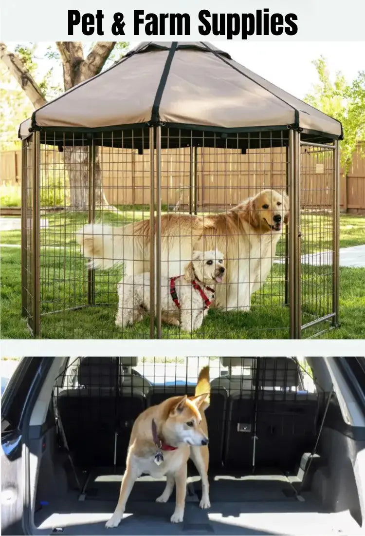 HomeDude metal-frame outdoor pet kennel for backyard use