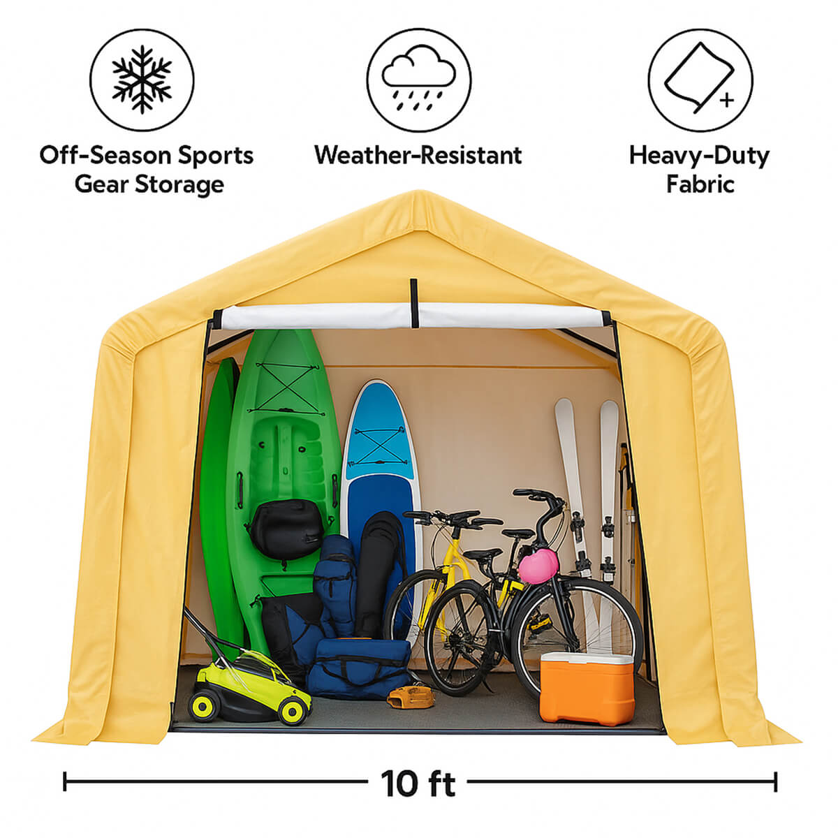 10x10 - ft Portable Storage Shelter – Waterproof Outdoor Shed | UV - Resistant Tarp | Steel Frame - HomeDude10x10 - ft Portable Storage Shelter – Waterproof Outdoor Shed | UV - Resistant Tarp | Steel FrameStorage ShedHomeDude
