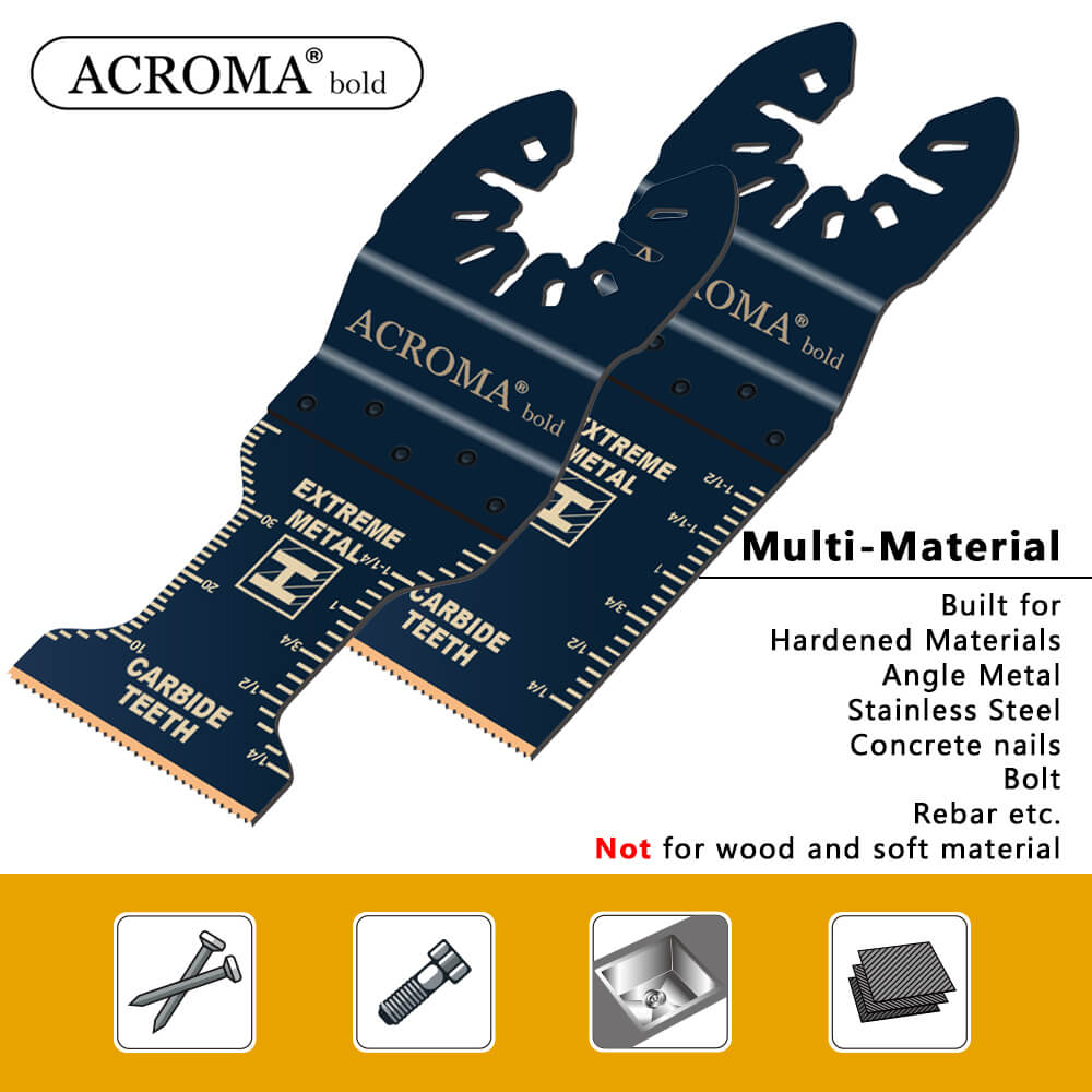 2 - Piece Carbide Oscillating Tool Blades | 1.0mm Thick for Precision Cuts in Metal & Steel | Acroma - HomeDude2 - Piece Carbide Oscillating Tool Blades | 1.0mm Thick for Precision Cuts in Metal & Steel | AcromaOscillating Saw BladesHomeDude