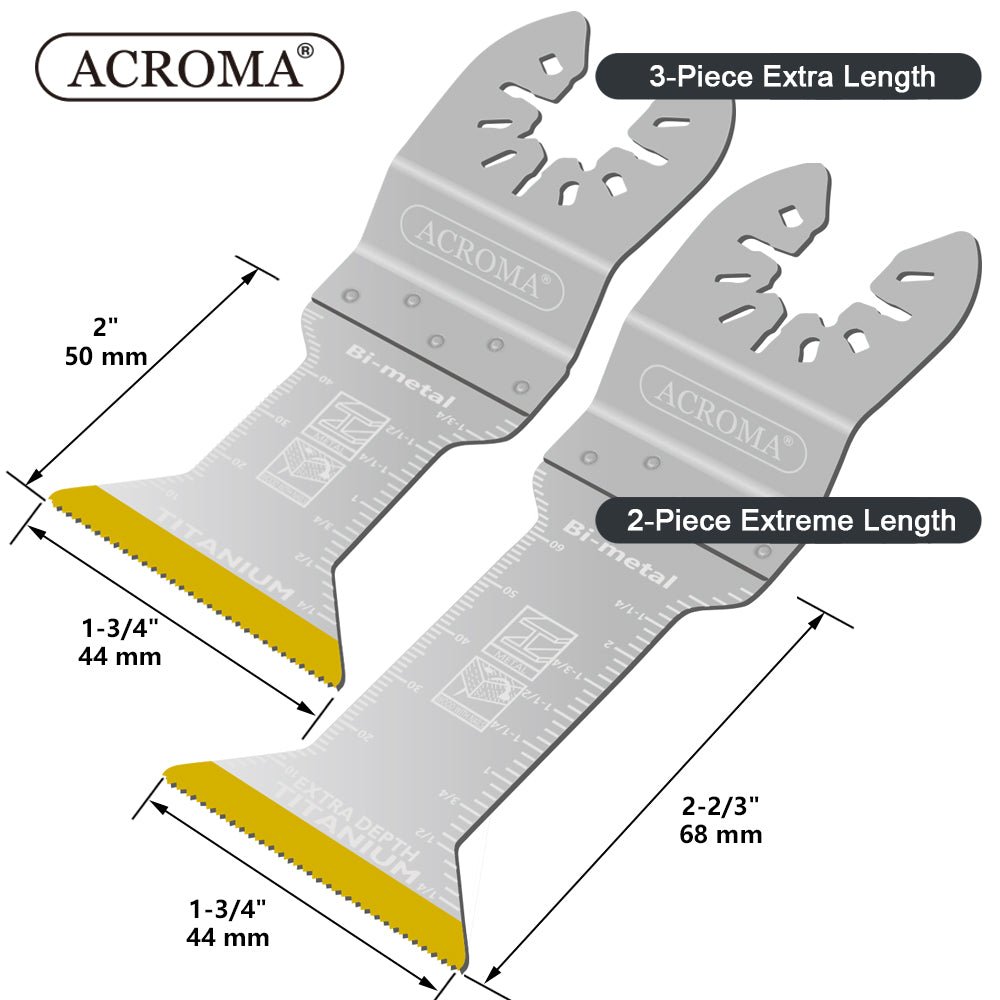 2 - Piece Oscillating Tool Blades Set - Titanium - Coated M42 Bi - Metal - HomeDude Oak2 - Piece Oscillating Tool Blades Set - Titanium - Coated M42 Bi - MetalOscillating Saw BladesHomeDude Oak