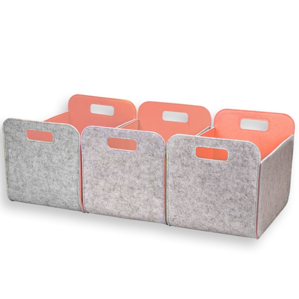 3 - Pack Felt Storage Bins – 38x25x25cm - Light Pink - HomeDude Oak3 - Pack Felt Storage Bins – 38x25x25cm - Light PinkFelt BasketsHomeDude Oak