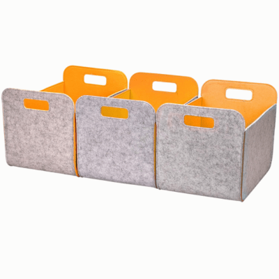 3 - Pack Felt Storage Bins – 38x25x25cm - Light Yellow - HomeDude Oak3 - Pack Felt Storage Bins – 38x25x25cm - Light YellowFelt BasketsHomeDude Oak