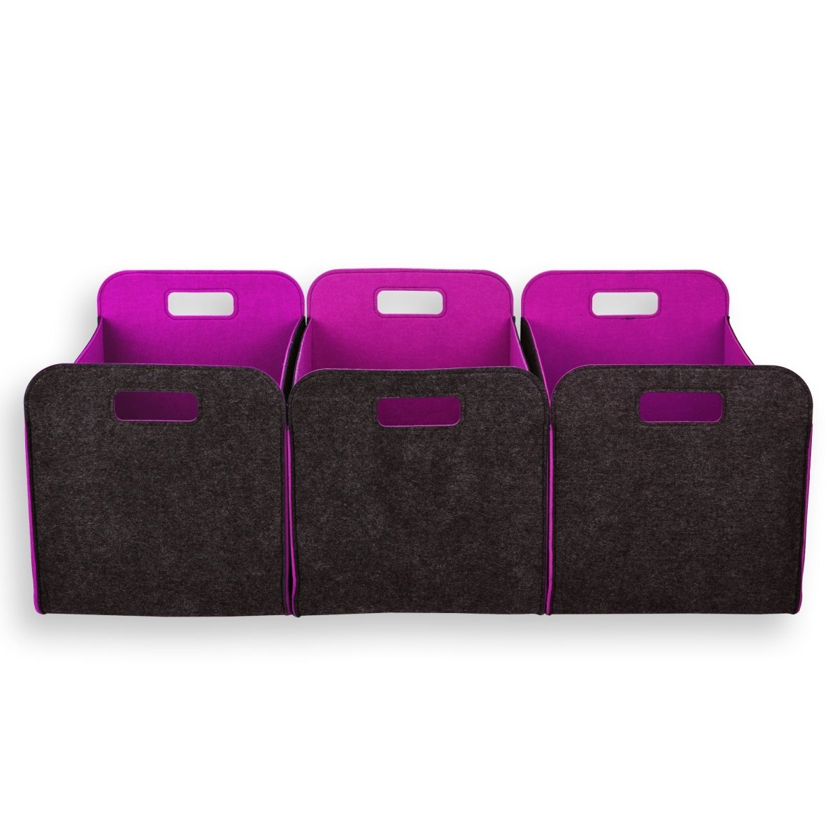 3 Pack of 42x30x30cm Felt Storage Basket - Purple - HomeDude Oak3 Pack of 42x30x30cm Felt Storage Basket - PurpleFelt BasketHomeDude Oak