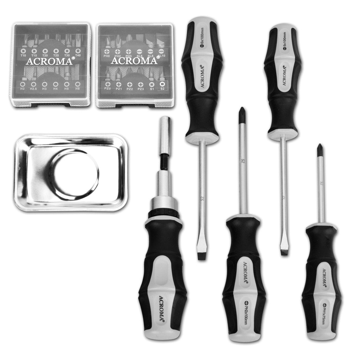 31 - Piece S2 Screwdriver Set, w/Magnetic Tray - HomeDude Oak31 - Piece S2 Screwdriver Set, w/Magnetic TrayRatchet Screwdriver setHomeDude Oak