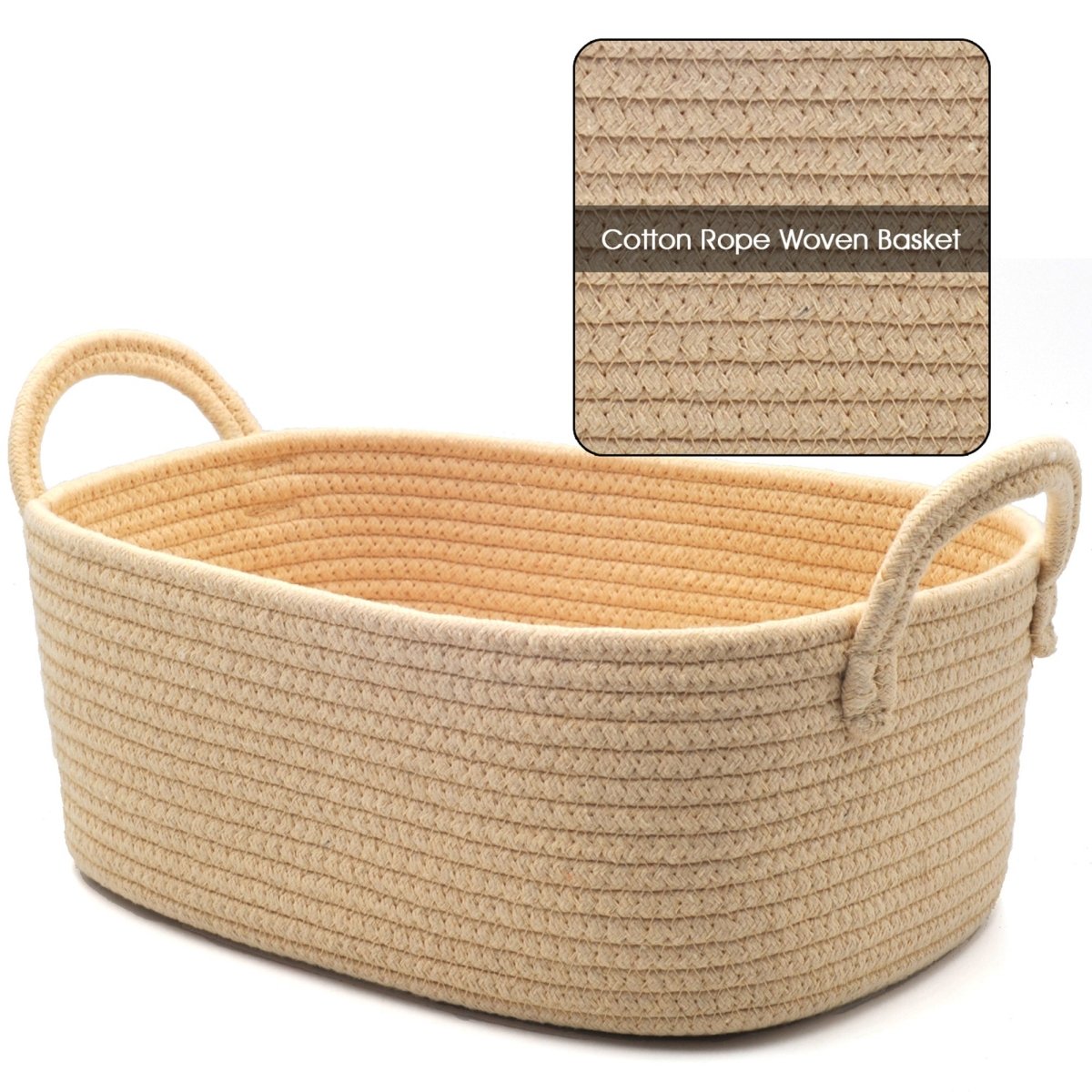 4 - Pack Cotton Rope Storage Baskets - Cream White - HomeDude Oak4 - Pack Cotton Rope Storage Baskets - Cream WhiteCotton Rope BasketHomeDude Oak
