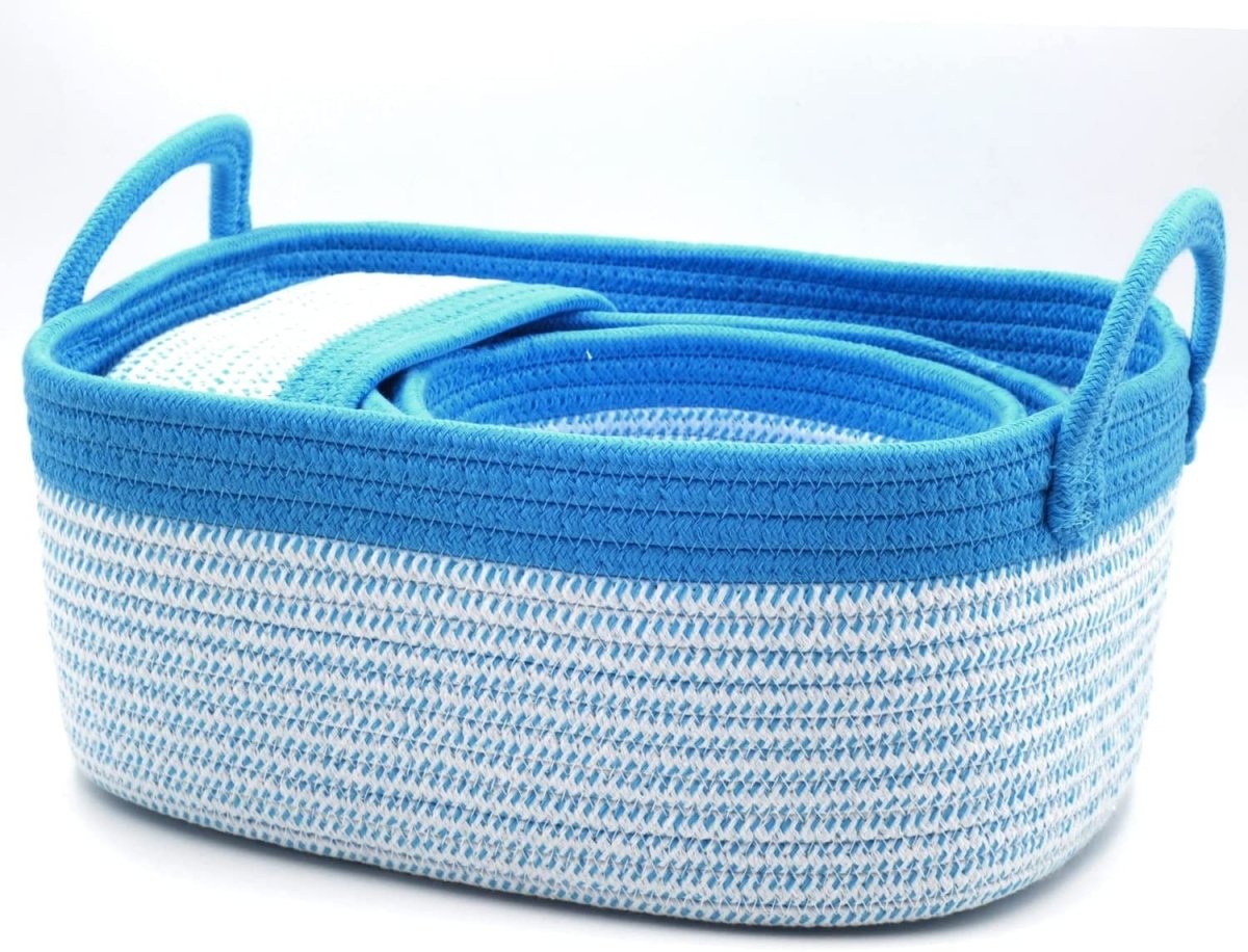 4 - Pack Cotton Rope Storage Baskets - HomeDude4 - Pack Cotton Rope Storage BasketsCotton Rope BasketHomeDude