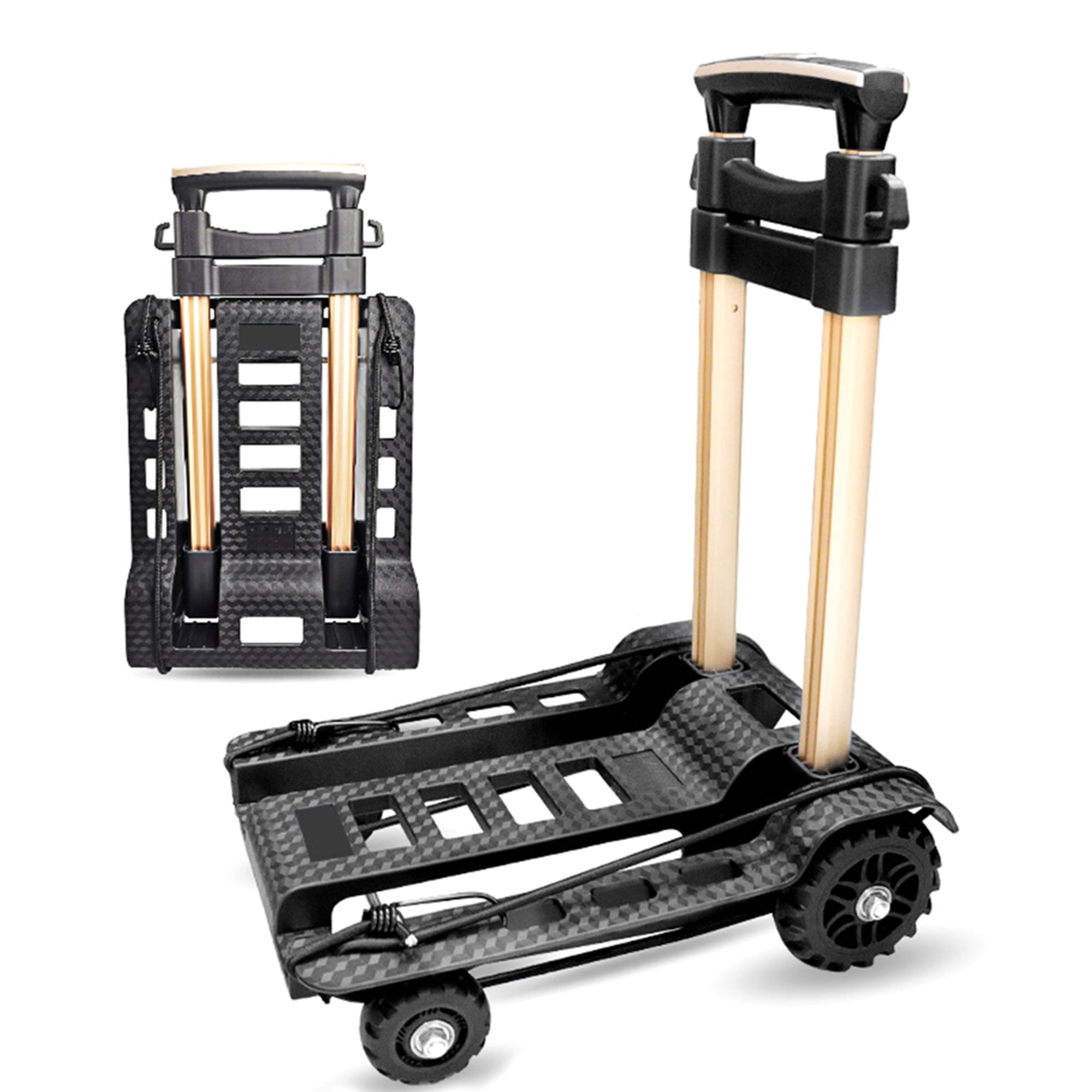 4-Wheel Folding Luggage Cart - Lightweight & Portable Design