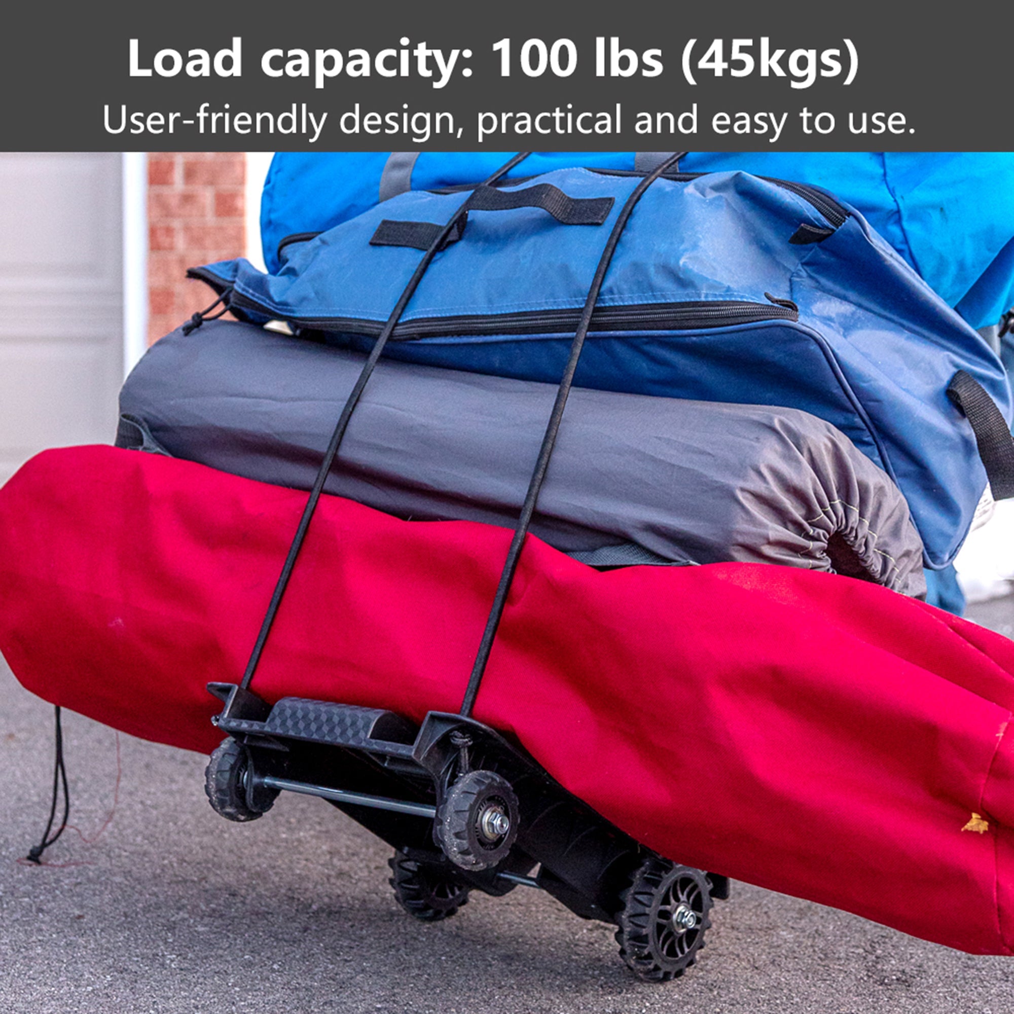 4-Wheel Folding Luggage Cart - Lightweight & Portable Design