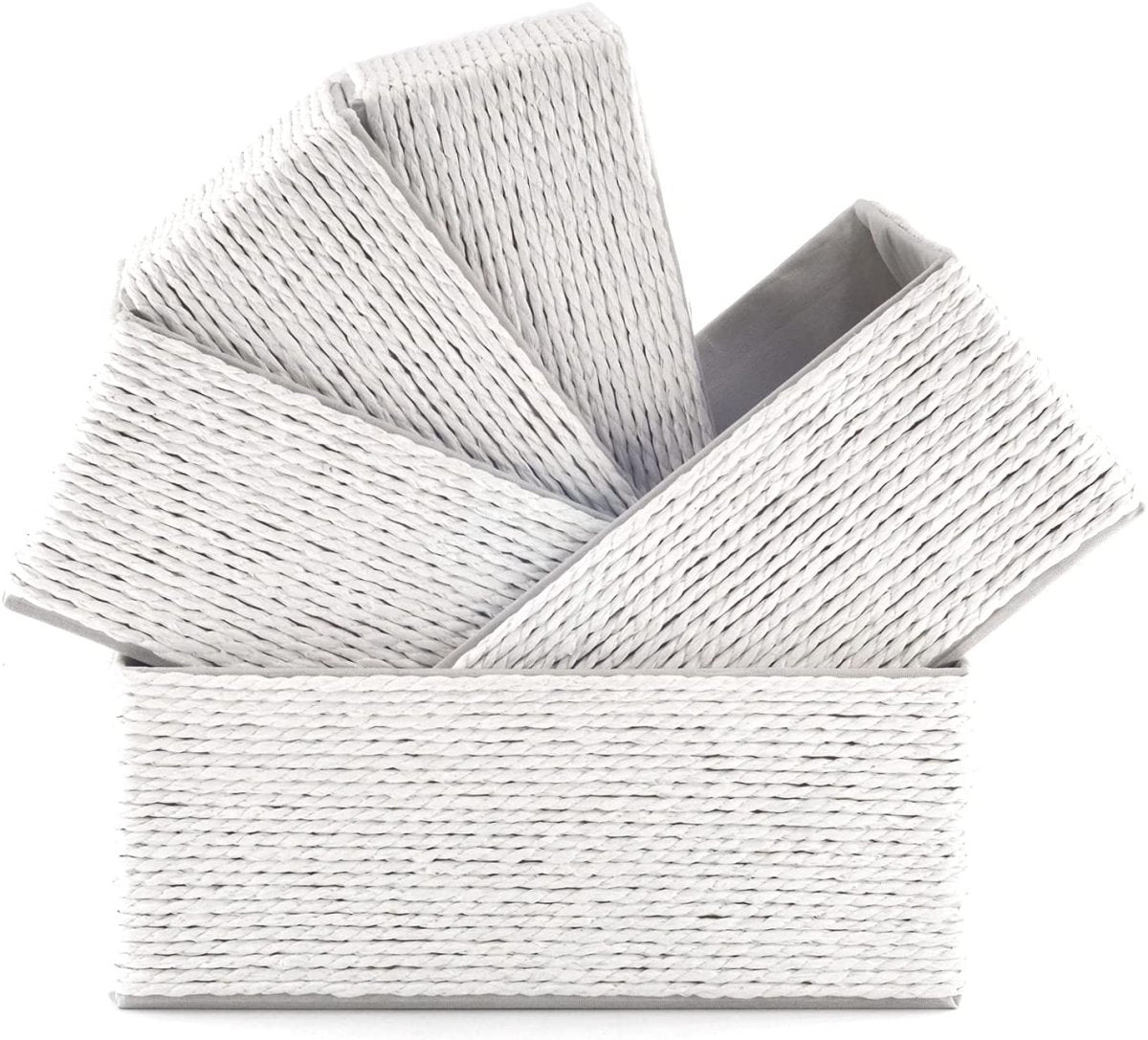 5 - Pack Woven Storage Baskets – Multi - Size - HomeDude5 - Pack Woven Storage Baskets – Multi - SizePaper Rope BasketHomeDude