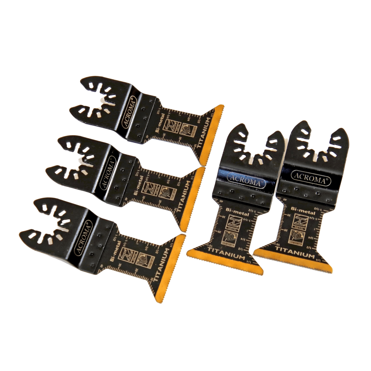 5 - Piece M42 Bi - Metal Oscillating Blades – Titanium - Coated, Universal Fit, for Wood & Metal - HomeDude5 - Piece M42 Bi - Metal Oscillating Blades – Titanium - Coated, Universal Fit, for Wood & MetalOscillating Saw BladesHomeDude