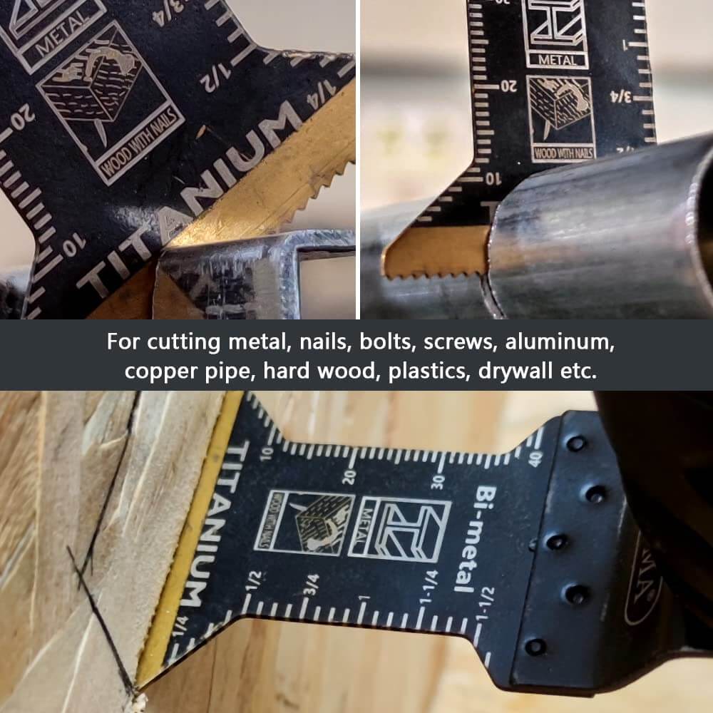 5 - Piece Oscillating Multitool Blades | Titanium - Coated Bi - Metal, Universal Fit | Acroma - HomeDude5 - Piece Oscillating Multitool Blades | Titanium - Coated Bi - Metal, Universal Fit | AcromaOscillating Saw BladesHomeDude
