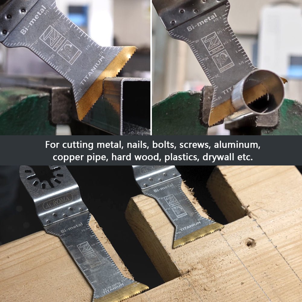 5 - Piece Oscillating Tool Blades Set - Titanium - Coated M42 Bi - Metal - HomeDude Oak5 - Piece Oscillating Tool Blades Set - Titanium - Coated M42 Bi - MetalOscillating Saw BladesHomeDude Oak