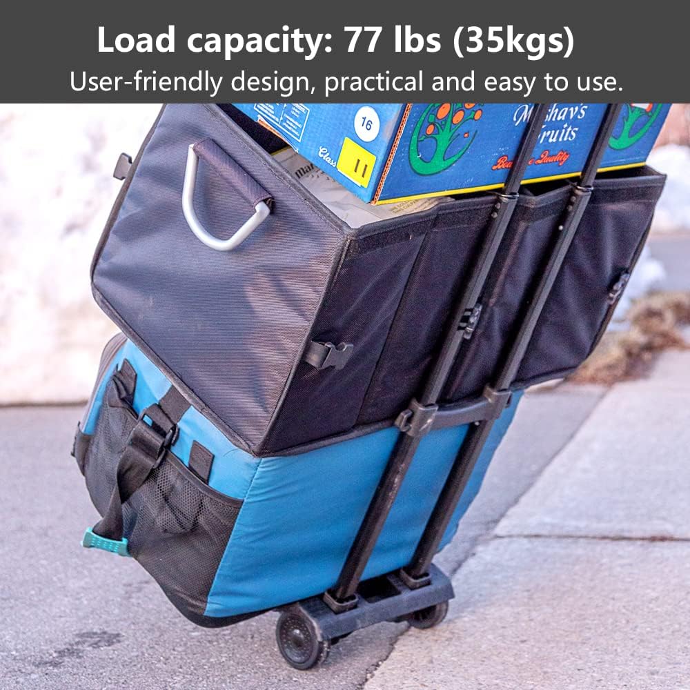 Folding Luggage Cart with 2 Wheels - Lightweight & Portable