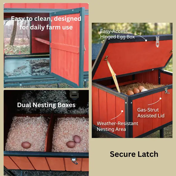 HomeDude Sentinel Metal Chicken Coop for 6 Hens