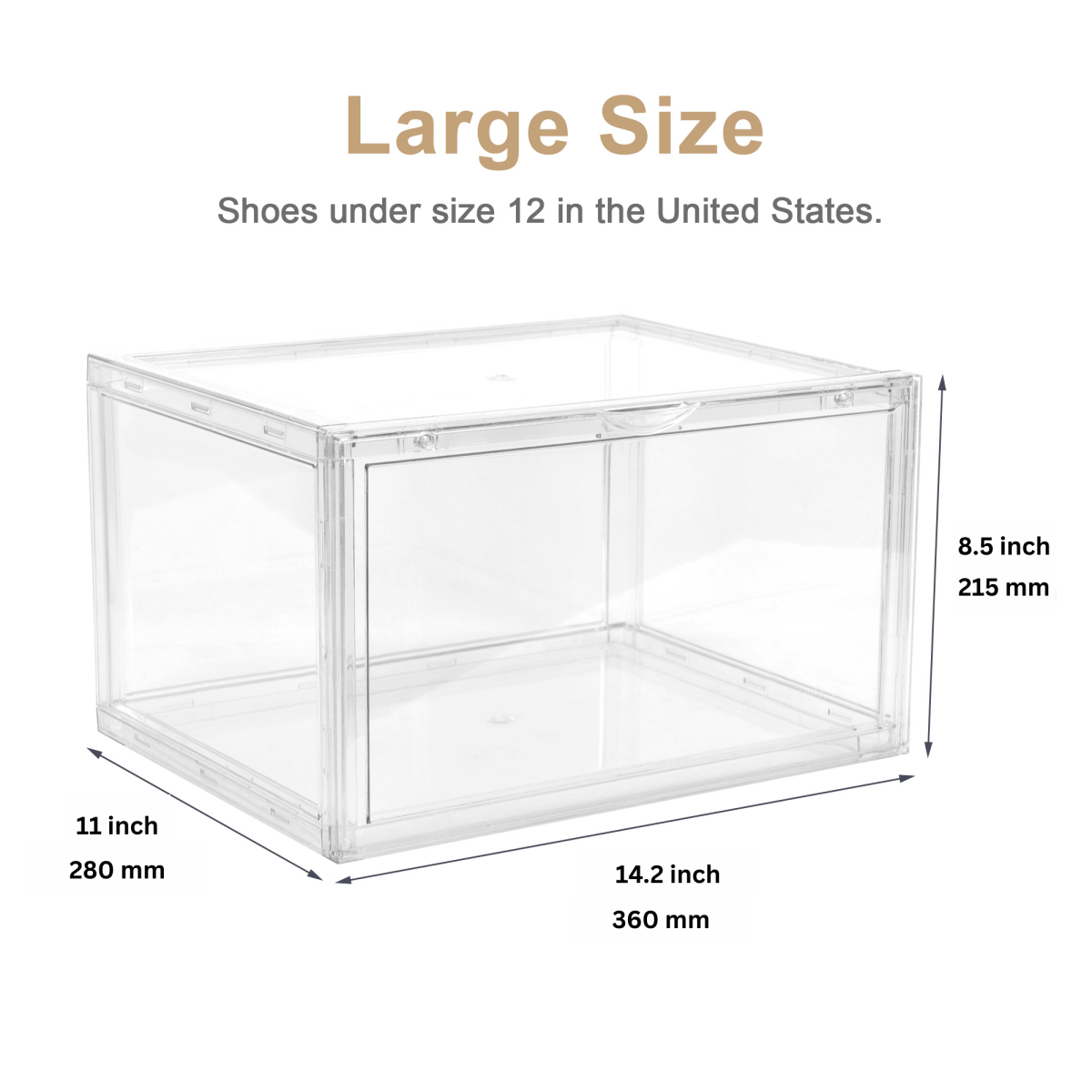 Clear Stackable Shoe Organizer Boxes | Front Drop - Down Door | PET Plastic Set of 3 | Homedude - HomeDudeClear Stackable Shoe Organizer Boxes | Front Drop - Down Door | PET Plastic Set of 3 | HomedudeShoe BoxHomeDude