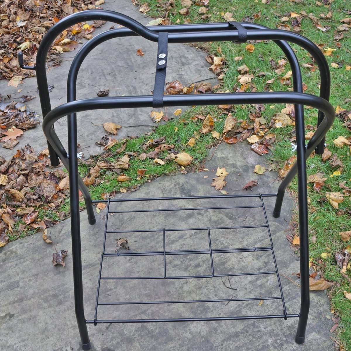 Folding Saddle Rack - with Wire Shelf & Bridle Hook - HomeDude OakFolding Saddle Rack - with Wire Shelf & Bridle HookHorse Tack AccessoriesHomeDude Oak