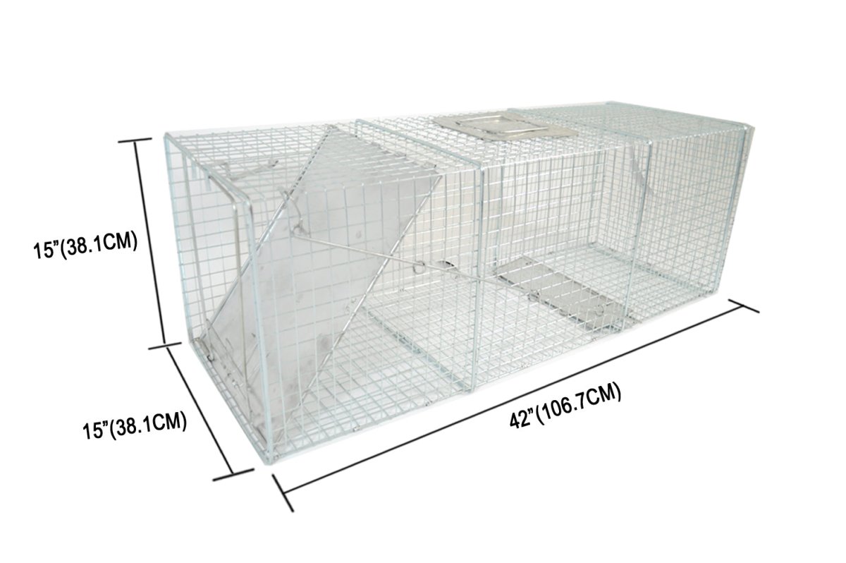 Heavy Duty Catch & Release Animal Trap - 42" x 15" x 15" (106.7 x 38.1 x 38.1 cm) - HomeDude OakHeavy Duty Catch & Release Animal Trap - 42" x 15" x 15" (106.7 x 38.1 x 38.1 cm)CATCH & RELEASE ANIMAL TRAPHomeDude Oak