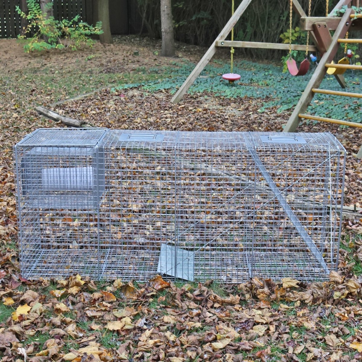 Heavy Duty Catch & Release Animal Trap - 58" x 17" x 26" (147.3 x 43.2 x 66 cm) - HomeDude OakHeavy Duty Catch & Release Animal Trap - 58" x 17" x 26" (147.3 x 43.2 x 66 cm)CATCH & RELEASE ANIMAL TRAPHomeDude Oak
