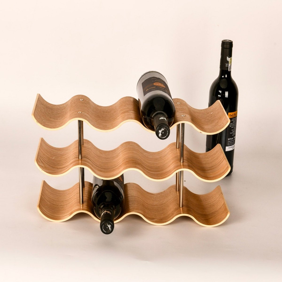 HomeDude 12 - Bottle Bamboo Wine Rack, Modern Countertop Wine Storage, Stackable and Freestanding Wine Holder, Wavy Design, Eco - Friendly Wood, Ideal for Home, Bar, Kitchen, and Wine Cellars - HomeDudeHomeDude 12 - Bottle Bamboo Wine Rack, Modern Countertop Wine Storage, Stackable and Freestanding Wine Holder, Wavy Design, Eco - Friendly Wood, Ideal for Home, Bar, Kitchen, and Wine CellarsHomeDude