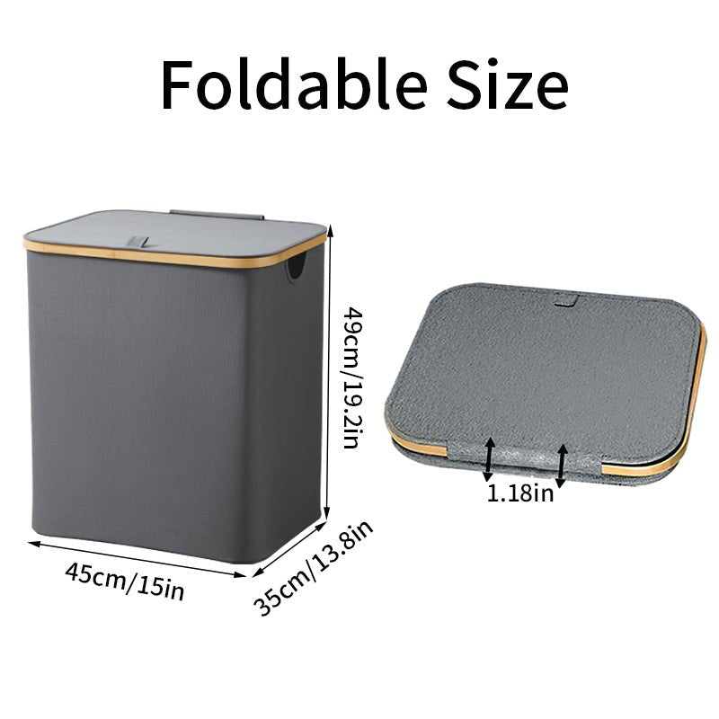 HomeDude 2 - Pack 77L Laundry Hamper with Lid, Foldable Clothes Basket with Handles, Waterproof & Collapsible Storage Bin for Bathroom, Laundry Room, etc. Large Capacity 154L Total (Dark Gray & Beige) - HomeDude OakHomeDude 2 - Pack 77L Laundry Hamper with Lid, Foldable Clothes Basket with Handles, Waterproof & Collapsible Storage Bin for Bathroom, Laundry Room, etc. Large Capacity 154L Total (Dark Gray & Beige)Laundry HampersHomeDude Oak
