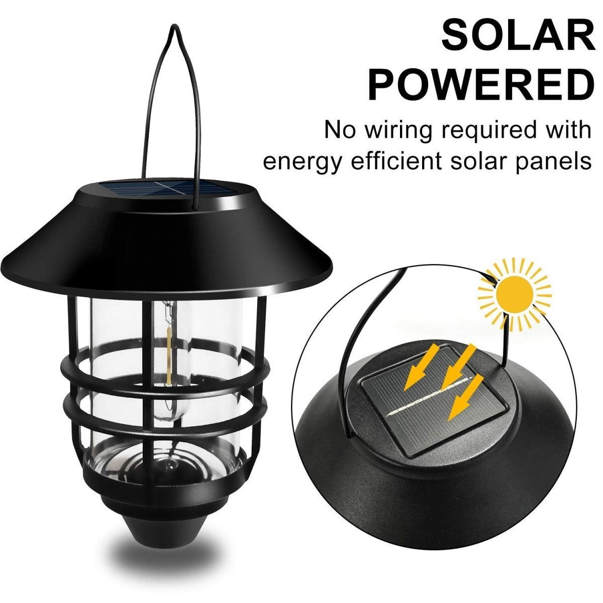 HomeDude 2 - Pack Solar Lanterns Outdoor Waterproof – Retro Hanging Solar Wall Lights with Clear Glass & Metal Frame, Warm White LED for Fence, Porch, Deck, Patio & Garden Décor - HomeDude OakHomeDude 2 - Pack Solar Lanterns Outdoor Waterproof – Retro Hanging Solar Wall Lights with Clear Glass & Metal Frame, Warm White LED for Fence, Porch, Deck, Patio & Garden DécorGarden LampHomeDude Oak