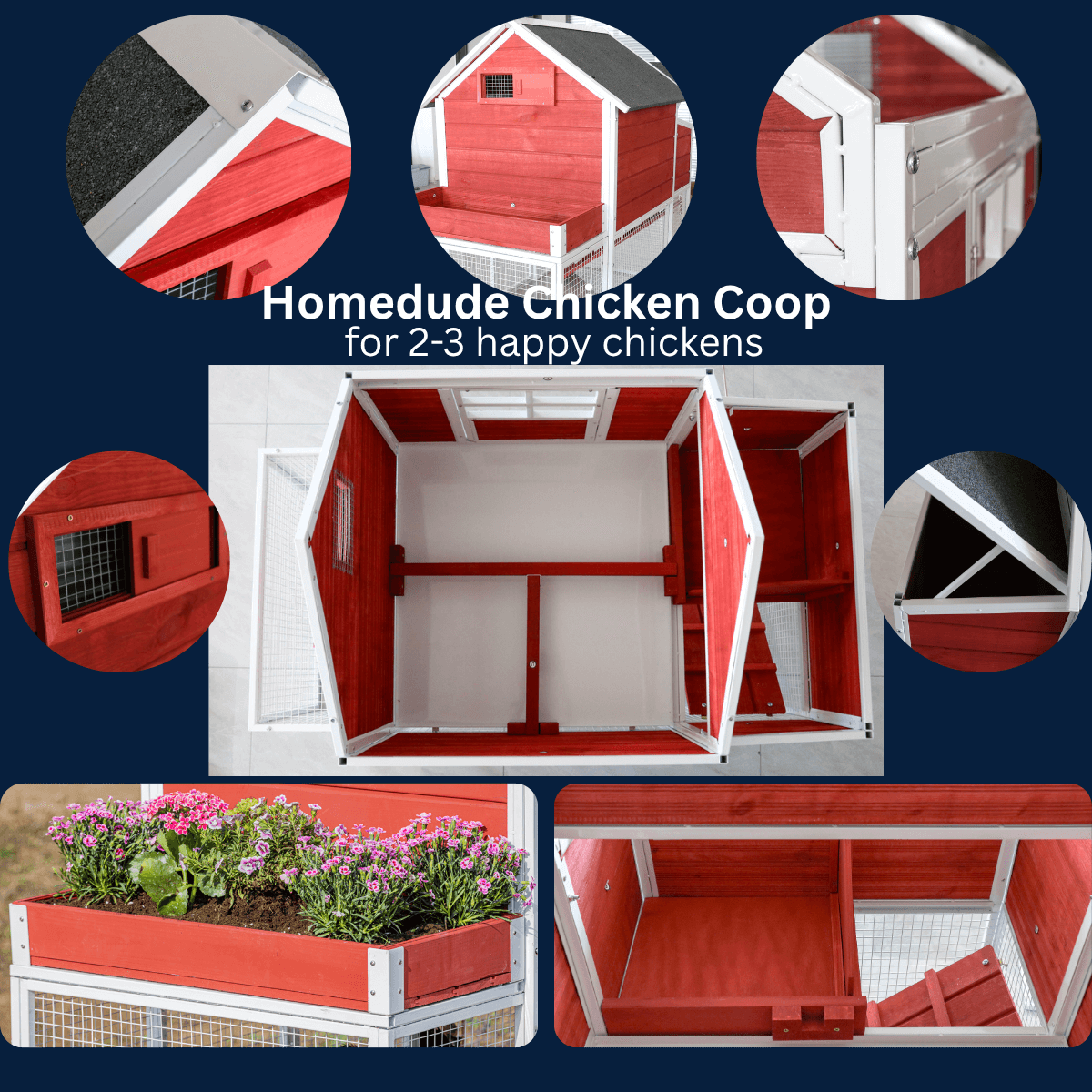 Homedude Chicken Coop with Planter Box | 2–3 Chickens, Easy - Clean & Predator - Safe Design - HomeDudeHomedude Chicken Coop with Planter Box | 2–3 Chickens, Easy - Clean & Predator - Safe DesignChicken CoopHomeDude